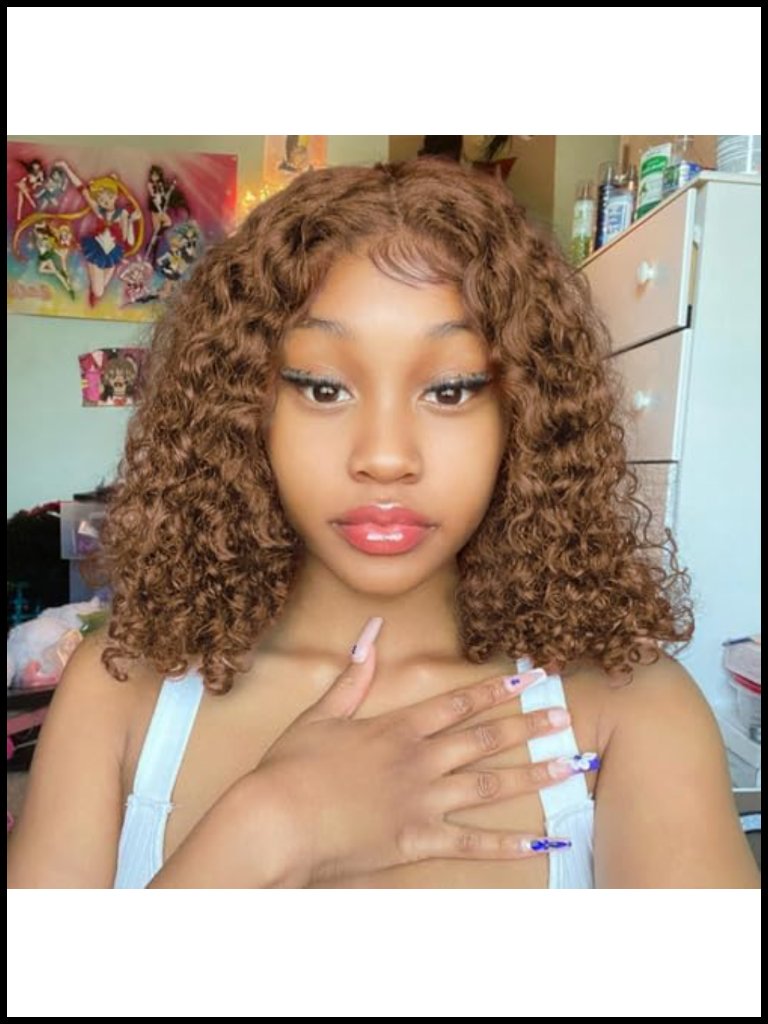 Glueless Human Hair Lace Front Wig Pre Plucked Pre Cut 180% Density Bob